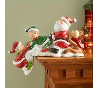 TEMU 1 adorno navideño de resina con forma de reno, miniatura de navideña, decoración artesanal para interiores