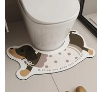 TEMU 1 Alfombra de baño adorable de U con dibujos animados, de diatomita y con reverso antideslizante, tela de secado rápido, a máquina, solo a , 1500 g/m² - Tapete absorbente para piso de inodoro