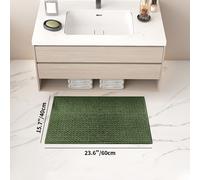 TEMU 1 alfombra de baño, tapete de baño de chenilla, antideslizante, absorbente y , delgado, lavable a máquina, para bañera, inodoro, ducha, entrada, decoración navideña, regalo de Navidad