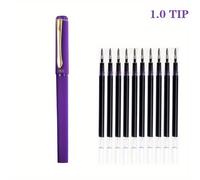 TEMU 1 bolígrafo de gel + 10 recambios, no borrable, ideal para , escritura , para estudiar, punta de bolígrafo reemplazable con tinta de gran capacidad