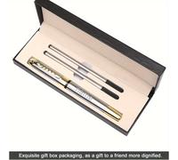 TEMU 1 bolígrafo de metal + 2 recambios + de regalo, regalos de oficina de negocios personalizados de para hombres. Regalo festivo, bolígrafo de lujo de vástago completo, 0.5 recargable