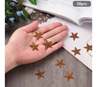 TEMU 1 Bolsa de 30 piezas de Adornos de Estrella de Metal Roto para Exhibición, Marrón Coco Estrella, 26.5X25.5X2.5Mm, Regalos de Navidad, Acción de Gracias y