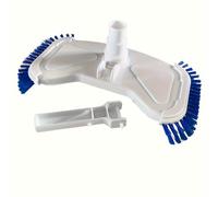 TEMU 1 Cabeza de Aspiradora para Piscina con Cepillo Lateral y de y Mango, a Manguera de 1-1/4" o 1-1/2" para Limpieza de Piscinas Superiores o Interiores o Tinas Calientes