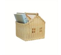TEMU 1 cesta decorativa tejida nórdica a , cesta de almacenamiento con forma de casa, organizador de escritorio de a , adecuado para , almacenamiento y organización de dormitorio, cestas para estantes