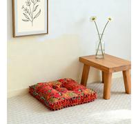 TEMU 1 Cojín Cuadrado Estilo Bohemio, , y , Alfombra de Meditación con Diseño de Mandala y Flores, Adecuado para Sala, Dormitorio, Oficina, Decoración Multifuncional para el Hogar