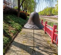 TEMU 1 Colgante de Campana de Viento Retro Grande de Hierro Fundido con Cadena Decorativa, Adecuado para de Patio al , Decoración de Jardín