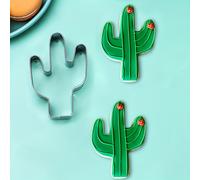 TEMU 1 cortador de galletas de acero inoxidable con forma de y cactus para hacer pasteles