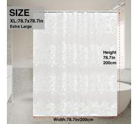 TEMU 1 Cortina de ducha floral transparente con ganchos, cortina de baño de plástico con ojales de metal, cortina de partición para baño, accesorios de baño, decoración de baño