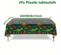 TEMU 1 , Cubierta de Mesa con Tema de Dinosaurios, Mantel Desechable de Plástico Verde , Cubierta de Mesa con Diseño de Dinosaurios, Decoración de Mesa para Fiestas de , Baby Shower
