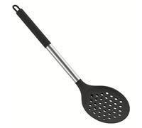 TEMU 1 cuchara de silicona grande con ranura, resistente a altas temperaturas, para filtrar, con mango largo para , dumplings, drenar, pasta, olla caliente, y un mango de acero inoxidable para cocinar
