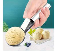 TEMU 1 Cuchara para Helado de Acero Inoxidable de Calidad con Diseño de Gatillo Fácil - Mango y , para Postres y Bolas de