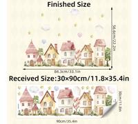 TEMU 1 de adhesivo de pared de PVC con un diseño de una casa rosa con estrellas y , para decorar dormitorios, salas de estar y salas de juegos, y para mejorar la estética del hogar