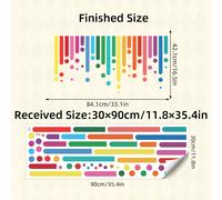 TEMU 1 de Adhesivos de pared de PVC con rayas de coloridas y - Decoración autoadhesiva para salas de juegos y aulas | Colores brillantes, diseño sin residuos, convierte en y alegres