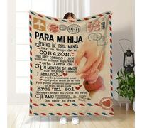 TEMU 1 de franela y acogedora con diseño de carta y , regalo para hija de papá, de peluche para sofá o cama, , mantas, toallas de playa