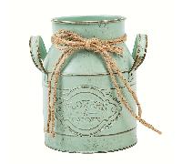 TEMU 1 de Metal Vintage de Lata de Leche | de 6 Pulgadas con Diseño "Flores y Jardín", Acabado Verde , Decoración con de , para Decoración del Hogar, u Oficina, de Hierro