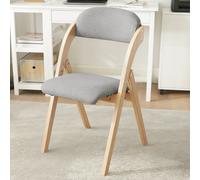 TEMU 1 de silla plegable de madera con asiento ergonómico acolchado - Silla para comedor y oficina, ideal para salas de estar o comedores pequeños, color - GTU03-O