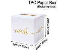 TEMU 1 , de tarjetas de boda dorada blanca, 20 cm, de tarjetas de sobre para dinero de boda, Decoración para de novia, Suministros para de , Decoración para de baby shower, Decoración de mesa