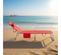 TEMU 1 de tumbona plegable para jardín con almohada, tumbona para con protección solar y bolsillo lateral, muebles de jardín para , playa, piscina, negro, 155X56X81Cm - PHT59-TDI