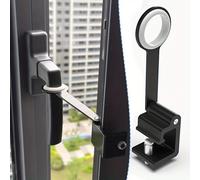 TEMU 1 de ventana ajustable de fácil instalación - No requiere perforación, mango extraíble para seguridad en el hogar, de palanca negro y , bloqueo seguro de muebles, construcción de metal duradero