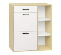 TEMU 1 de Zapatero con 2 Compartimentos Plegables, Estante para Zapatos, Organizador de Calzado, y , con Cajón, Compartimentos Abiertos, de , en Madera, para Pasillo o Sala