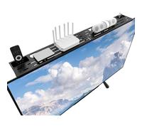 TEMU 1 estante ajustable para TV con 2 cajas de almacenamiento - resistente para TV, consola multimedia que ahorra , compatible con altavoces y consolas de juegos