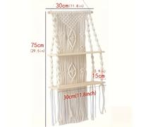 TEMU 1 estante de pared tejido a de capa estilo boho | Almacenamiento de tapicería flotante, adecuado para la decoración del hogar, , plegable, no necesita alimentación