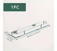 TEMU 1 estante rectangular de vidrio multifuncional para cocina y baño, fácil de instalar