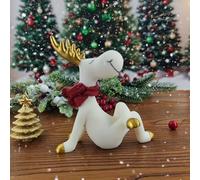 TEMU 1 Estatuilla de Reno Navideño , Figura de en Resina Transparente, Adorno de Cartoon para Decoración del Hogar Festiva