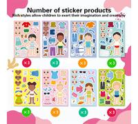 TEMU 1 juego de 24 pegatinas para vestir niños, hábitos en el arreglo personal, ¡pegatinas educativas interactivas DIY entre ! Regalos ideales para Halloween, Navidad y fiestas, ¡decoración del hogar