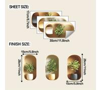 TEMU 1 Juego de 3 Piezas, Calcomanías de Pared 2D, Plantas Verdes, Decoraciones Removibles e Impermeables de PVC, Ideales para Decoración de Paredes, 6.7in*11.8in*3pcs