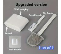 TEMU 1 Juego de 4 cepillos para inodoro de RV con colgador de pared: Cabezal de cepillo , mango largo y cepillo extra pequeño, para la limpieza del hogar - Adiciones para el baño de RV