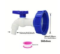 TEMU 1 Juego de Adaptador de Válvula para IBC con Conector de Grifo, Reemplazo de Grifo de 1/2 para Gruesa Europea y Americana, de Manguera de Agua de Plástico para Uso en Jardín e Industrial