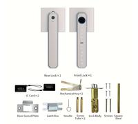 TEMU 1 Juego de Cerradura Inteligente para Puerta con de , Bit Virtual Anti-Espionaje de Aleación de Aluminio Aviación + Cerradura Inteligente Inalámbrica, con Alarma de Batería y de Normal