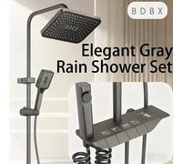 TEMU 1 Juego de de Ducha de Lujo con de 4 Vías - Juego de Accesorios de Baño en la Pared con Cabezales de Ducha de Lluvia y de , Mejora para Baño con de Spa, Uso en Ducha