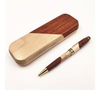 TEMU 1 Juego de de Regalo para Bolígrafos de Lujo - Plumas Redondas Artesanales con Estuche Elegante, Portaplumas de Madera Premium para Hombres y Mujeres, Instrumentos de Escritura de Diseño