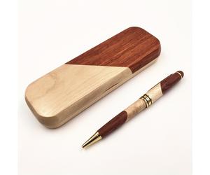 TEMU 1 Juego de de Regalo para Bolígrafos de Lujo - Plumas Redondas Artesanales con Estuche Elegante, Portaplumas de Madera Premium para Hombres y Mujeres, Instrumentos de Escritura de Diseño