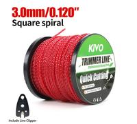TEMU 1 Lb, Hilo de corte para cortacésped y recortadora, cuadrado - Diámetro opcional 0.095"/0.120", tipo de recortadoras y cortacéspedes, 1 bobina