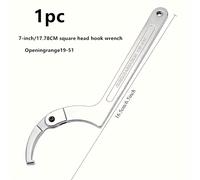 TEMU 1 llave universal de C, material de acero , diseño de ajustable, adecuada para cabezas cuadradas, herramienta multifuncional diseñada para tuercas de cilindro y ajuste de amortiguadores