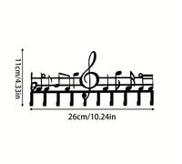 TEMU 1 llavero de pared de metal con forma de notación musical y gancho, colgador de ropa y toallas para el hogar fácil de instalar, adecuado para , dormitorio, oficina y regalos navideños