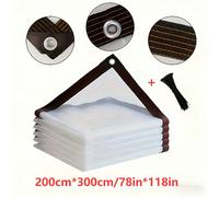 TEMU 1 Lona Transparente de PVC con Agujeros, Ideal para Jardín, , , Invernadero, Patio, Gallinero, Porche y Camping - Lona Transparente Impermeable para Protección contra al