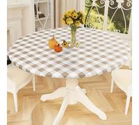 TEMU 1 Mantel a Cuadros de Vinilo Elástico Adhesivo con Respaldo de Terciopelo Sintético, Mantel de Plástico con Diseño Buffalo Check, Ideal para Comedor, Camping y Exteriores