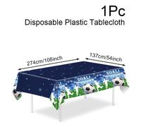 TEMU 1 , Mantel con diseño de fútbol, 137*274CM Cubierta de mesa de plástico desechable, Decoración para temática de fútbol, Decoración para de , Cubierta de mesa para