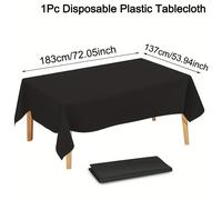 TEMU 1 Mantel de Plástico Desechable 72x54 Pulgadas - Decoración Duradera para BBQs, y Cenas de | Diseño Sencillo, Fácil de Limpiar, para Organizadores de