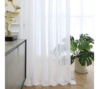 TEMU 1 o 2 Piezas de Cortinas Blancas Semi-Transparentes, Cortinas Filtradoras de Luz para Dormitorio y Sala, Bolsillo para Barra, Anillas con Clips, de , Decoración del Hogar