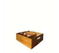 TEMU 1 Organizador de Utensilios de Madera con 6 Compartimentos, Ideal para Cucharas, Platos y Tenedores - Ahorra en la Encimera de la Cocina