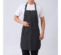 TEMU 1 paquete, delantal de chef a rayas ajustable de media para adultos, delantal para cocinar al , acampar, hacer barbacoas y picnics en la cocina con 2 bolsillos