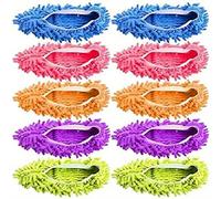 TEMU 1 Par de Pantuflas de Mopa de Chenilla Aleatorios: Zapatos de Limpieza de Microfibra Reutilizables y - ¡ Fácil y de Limpiar Tus Pisos!