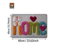 TEMU 1 pieza Alfombra Antideslizante Compatible con Baño/Ducha - Rectangular con Patrones de Corazones de Amor y Hogar, / Alfombra, para Baño, Dormitorio, Decoración