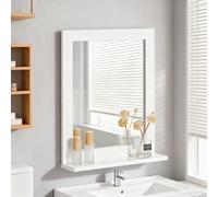 TEMU 1 pieza Armario de Pared para Baño con Espejo Mueble Estante de Pared de Almacenamiento Compacto Ideal para Baño, WC, Lavandería 40x49x10cm - GSH240-X
