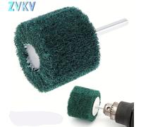 TEMU 1 pieza Cabezal de taladro de 6 mm con de fregado, rueda de lijado y con solapa montada en rueda de cepillo para acero inoxidable, esmerilado y